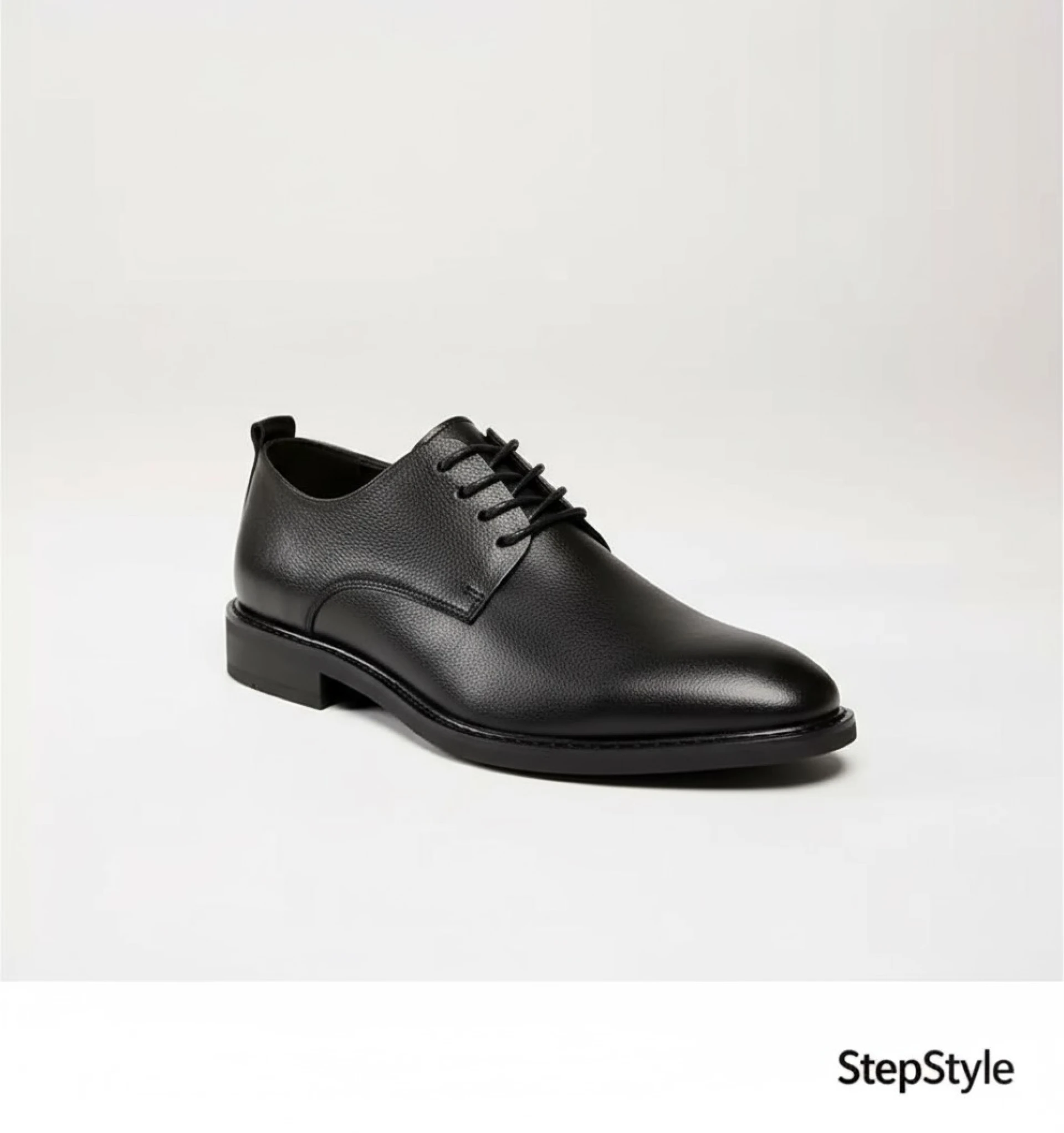 StepStyle Black Leather Formal Shoe-1
