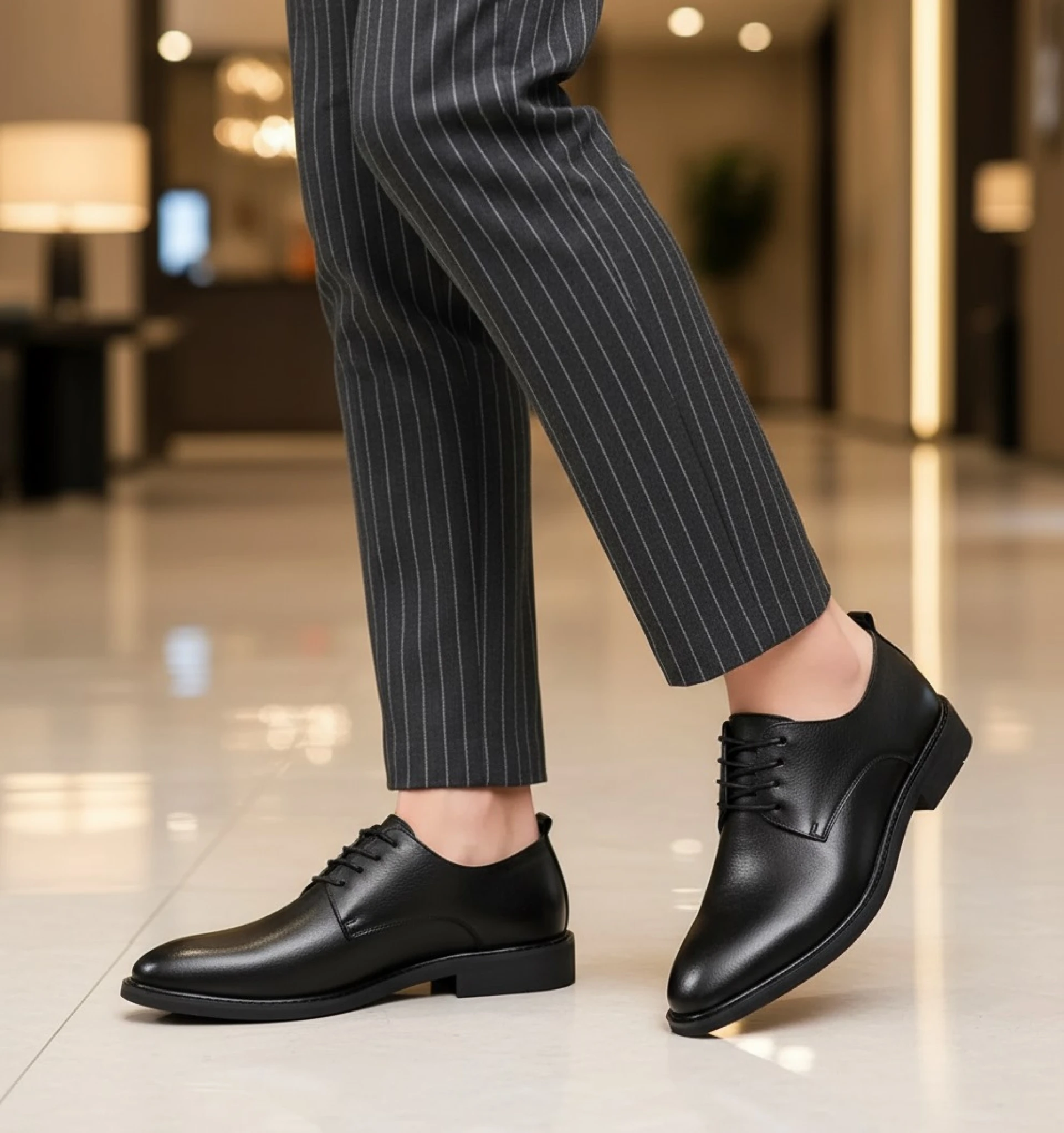 StepStyle Black Leather Formal Shoe-1