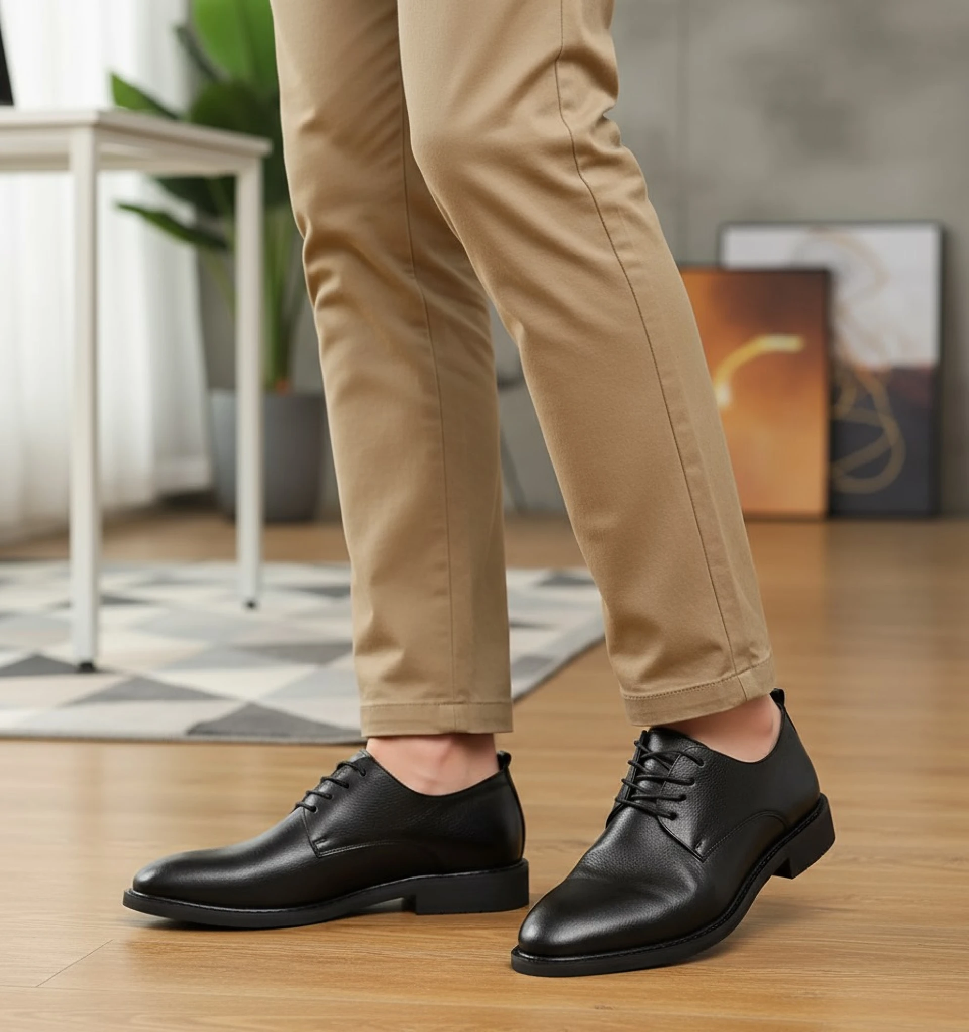 StepStyle Black Leather Formal Shoe-1