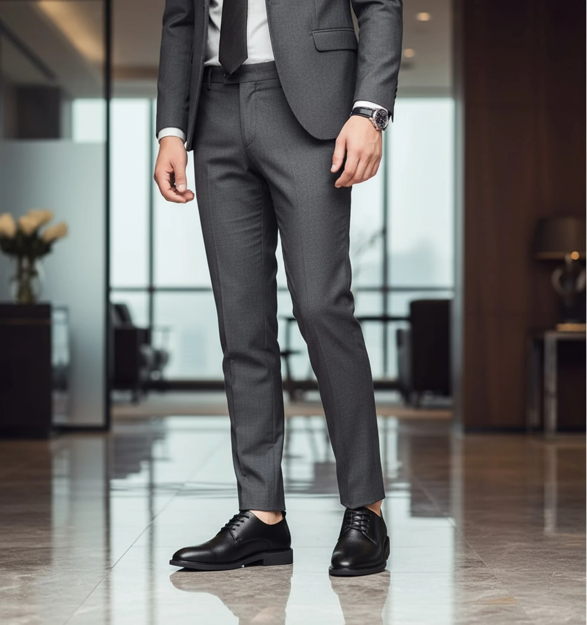 StepStyle Black Leather Formal Shoe-1