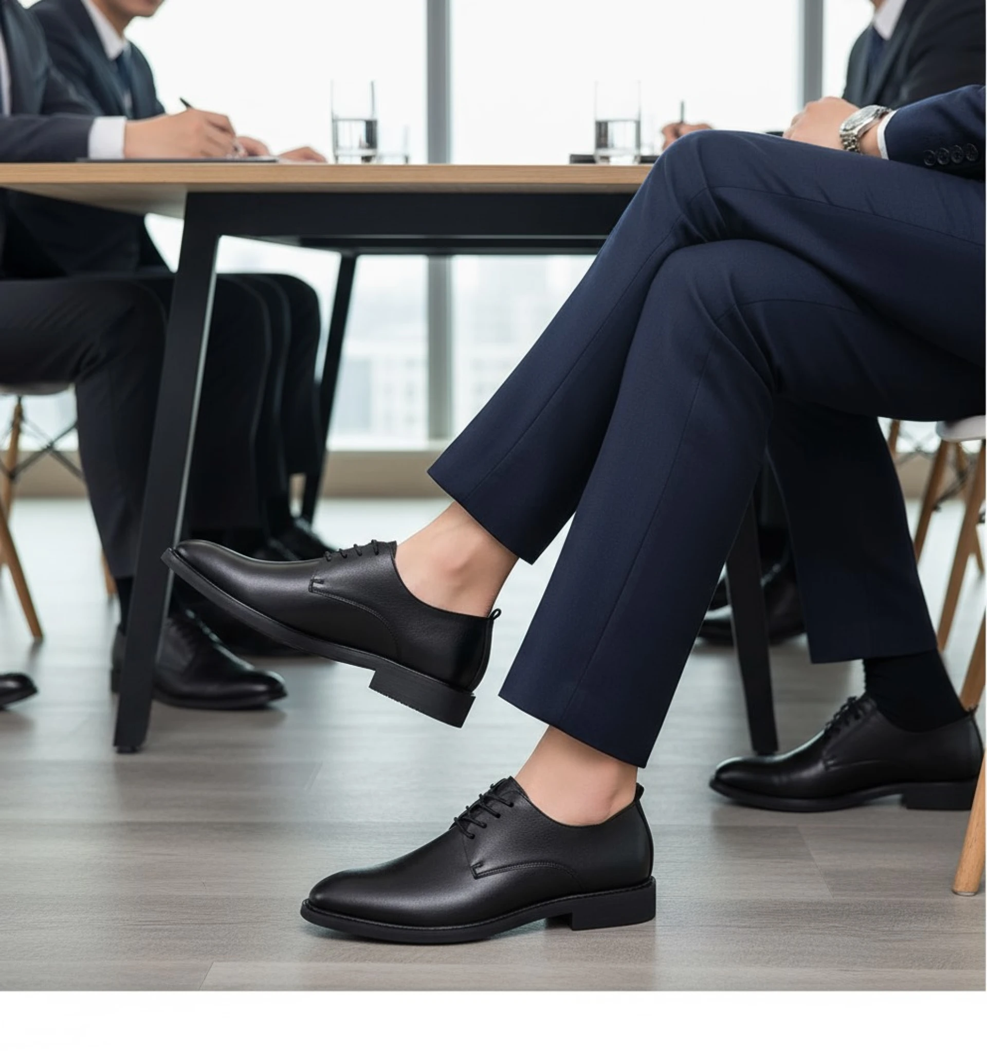 StepStyle Black Leather Formal Shoe-1